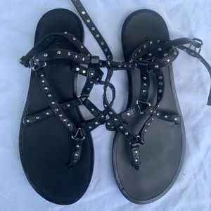 All saints Black Wrap Sandal